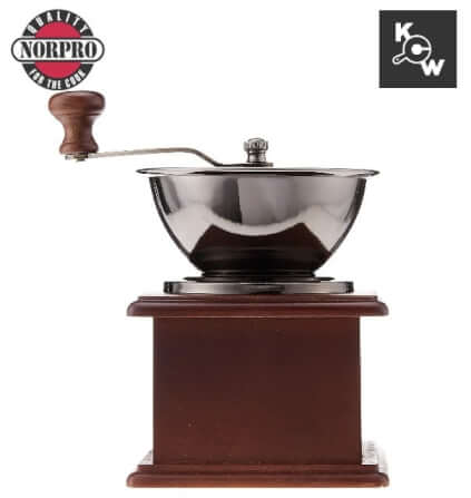 เครื่องบดกาแฟแบบมือหมุนคลาสสิก Norpro 5548 สีไม้เกาลัด_7